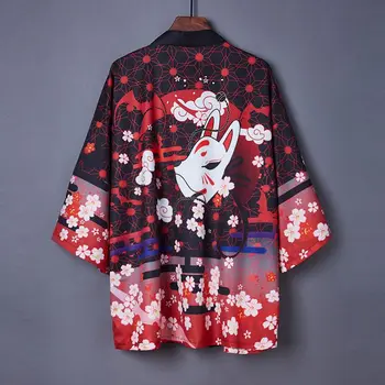 Kimono Vyras Japonijos Drabužius Yukata Vyrų Samurajus Kostiumas Haori Obi Paplūdimio Vyrų Kimono Megztinis Japonijos Streetwear Striukė