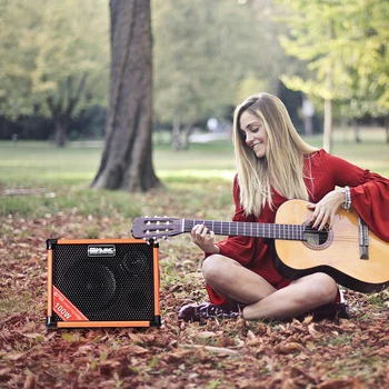 Coolmusic BP80 Varomas 100W Akustinės Gitaros Stiprintuvas w Choras Reverb Efektas Portable Bluetooth Speaker 6 Įvesties 3 Band EQ, Oranžinė