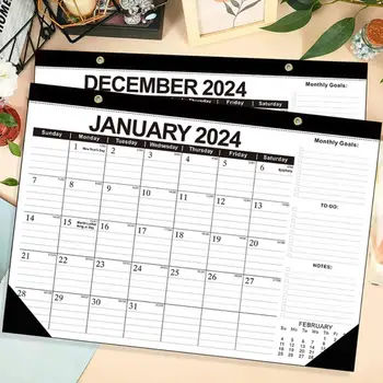Sieninis Kalendorius Patrauklus Dizainas Kalendorius Patvarus, Lengvai skaitomas 18 mėnesių Sienos Stalinis Kalendorius 2024.1-2025.6 anglų Nuotrauka 0