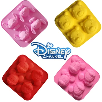 Disney Mickey Minnie Mouse Dygsnio 3D Silikono Ledo Kubelių padėklas Želė Slapukus Kepimo Šokolado Tortas Minkštas Pelėsių Ice Cream Priemonė 