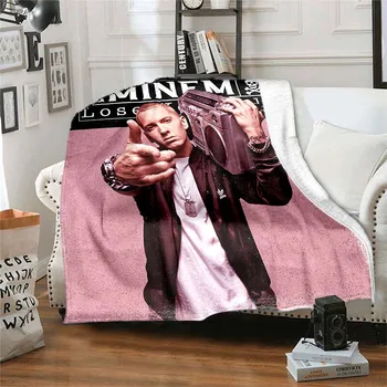 Reperis Eminemas Hip-hop 3D atspausdintas antklodė lova Iškylą antklodė Oro kondicionavimo sistema Sofos antklodė plona antklodė Pritaikytas antklodės