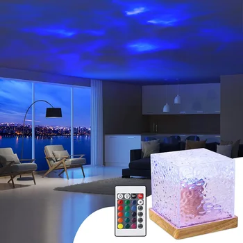 Kristalų Lempos Vandens Čiurlenimu Projektorius Naktį Šviesos Apdailos Namų, Namų, Miegamasis Estetinės Atmosfera Atostogų Dovanų Žibintai