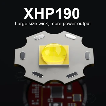 Galingiausias XHP190 LED Nardymo Žibintuvėlis Didelės Galios 18650 26650 Įkrovimo Nardymo Fakelas IPX8 Vandeniui Povandeninių Žibintų Nuotrauka 1