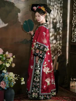 4 Spalvų, Rudens Pabaigoje Čing Dinastija Drabužių Qipao Kinų Tradicinė Suknelė Moterims Hanfu Išskirtinį Išsiuvinėti Ilgai Cheongsam Nuotrauka 1