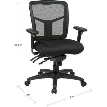 Kompiuteris Biuro Kėdė ProGrid Kvėpuojantis Akių Valdytojo Biuro Kėdė Su Reguliuojamu Sėdynės Aukštis Vidurio Atgal Anglių Audinio FreeFlex Nuotrauka 1