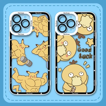 Animacinių filmų Pokemon Soft Case for iPhone 15 14 Pro Max 13 12 Mini 11 Pro XR XS X 8 7 6 6S Plus SE 2020 Skaidrus Silikoninis Dangtelis Nuotrauka 1