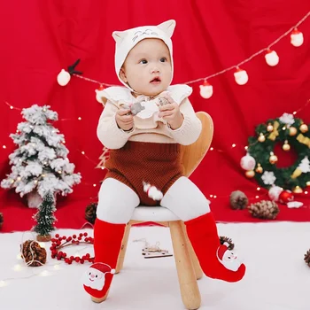 Rudenį ir Žiemą Vilnos Apskritimą Sutirštės Kūdikių Kojinės Vietoje Klijų neslidus Kūdikių Grindų Kojinės Vaikų Kalėdų Kojinės Nuotrauka 1