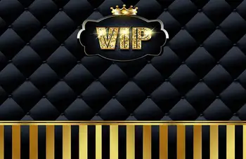 VIP Grupė Fonas Juodas Aukso Kolbų Blizga Gimtadienio Fotografijos Fonas, Dekoracijos Baneriai fotosesiją Kabina Rekvizitai Nuotrauka 1
