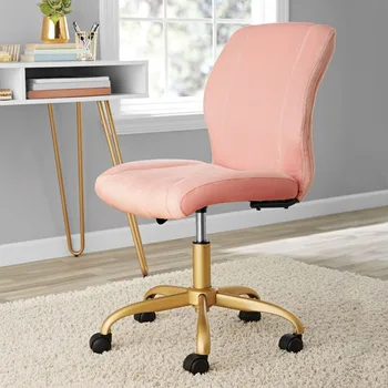 Ramsčių Pliušinis Aksomo, Biuro Kėdė, Pearl Blush biuro baldai Nuotrauka 1