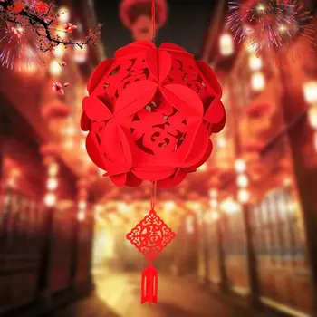 Ryškiai Raudona Gėlė Kamuolys Pakabukas Apdailos Tuščiaviduriai Kinijos Pakabukas Kinų Naujųjų Metų Reikmenų Parduotuvę Lango Namų Puošybai Nuotrauka 1