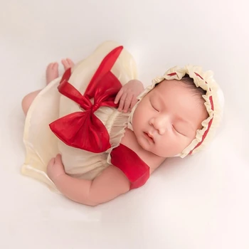 2 vnt Naujagimių Mergina Kūdikių Apranga Princesė Suknelė su Skrybėle Fotografijos Rekvizitai Mados Stilius Saldus Kostiumų Vaikas Nuotrauka 1