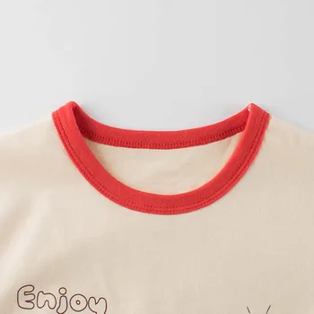 Vaikų Padėklas Marškinėliai 2024 M. Rudenį Naujų Mergaičių Long Sleeve T-shirt Animacinių filmų Lokys Medvilnės Vaikams Drabužių Dropshipping Nuotrauka 2