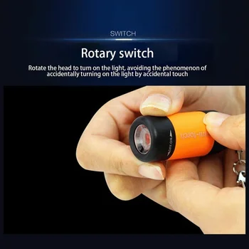 LED Mini Keychain PocketTorch Šviesos USB Įkrovimo Vandeniui Lauko Avarinė Šviesos Lempa, Pėsčiųjų, Kempingas Nešiojamų Apšvietimas Nuotrauka 2