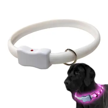 LED Šunų Antkaklis atsparus Vandeniui Cuttable Šviesą Šunų Antkakliai Įkrovimo Išjungti Kelių Spalvų Švytėjimas Saugos Karoliai Šunų Antkaklis Švyti Nuotrauka 2
