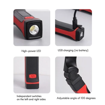 2X LED Kaklo Šviesos Knyga Lempa Naktį Žibintuvėlis Kempingas Šviesos USB Įkrovimo LED Kaklo Važiavimo Šviesos Nuotrauka 2