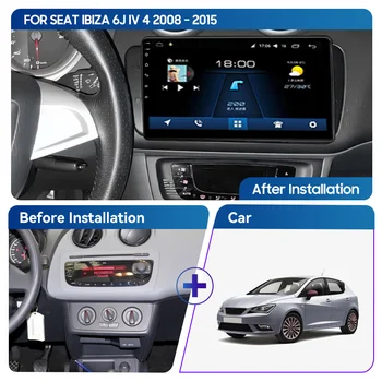 QSZN Už SEAT Ibiza 6J IV 4 2008 - 2015 2 din Android 12.0 Automobilio Radijo Multimedia Vaizdo Grotuvas GPS Navigaciją 4G Carplay galvos vienetas Nuotrauka 2