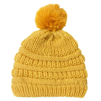 ir Šiltas Baby variklio Dangčio Žiemos Skrybėlę Kūdikių Mezgimo Kepurė Rudenį Pom Pom Bžūp K1KC Nuotrauka 2
