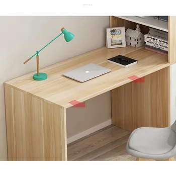 Šiuolaikiniai mediniai baldai, kampas, stalas, namų biuro stalas su spinta balta kompiuterio stalas Nuotrauka 2