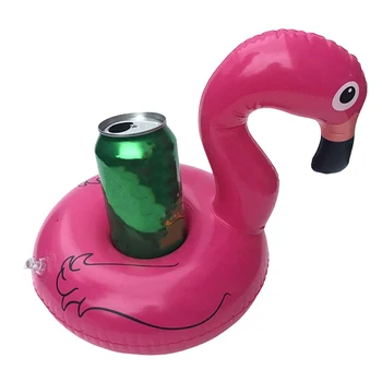 1PC Pripučiami Puodelio Laikiklis Flamingo Gėrimo Laikiklis Baseinas Plaukti Maudymosi Baseinas Žaislas Šalis, Apdailos Juostą Padėkliukai Nuotrauka 2
