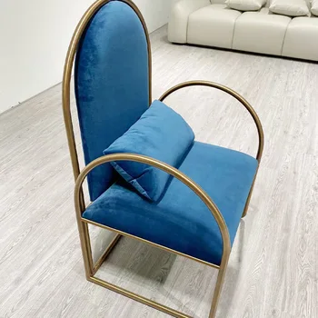 Šiaurės šalių šiuolaikinio minimalistinio kambarį golden nerūdijančio plieno kėdės Nuotrauka 2