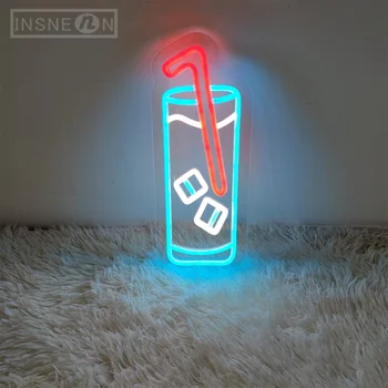 Gėrimas LED Neonas Pasirašyti Baras Parduotuvėje Dekoro Šalis Kambarys Parduotuvė Sienos Estetinių Apdailos Šaltų Gėrimų Verslo Reklamos Pasirašyti Naktį Žibintai Nuotrauka 2