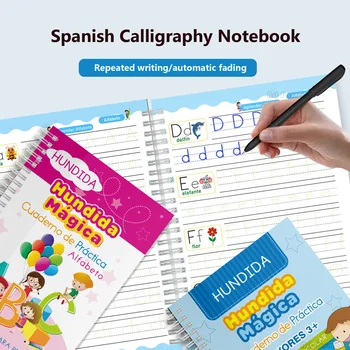 Ispanijos Magija Knygos Mokymosi Užrašu Atsekti Darbaknygę Vaikams Daugkartinio naudojimo Užrašų knygelės Vaikams ispanijos Montessori Raštu Nuotrauka 2