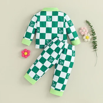Vaikams Baby Girl Berniukas Satino Pižama Set Mygtuką Miego Marškinėliai Viršuje Ilgas Kelnes Nuosėdos Sleepwear Loungewear Drabužiai Nuotrauka 2