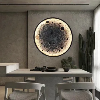 3D Mėnulio Sienos Lempos Nuotraukos Meno Kūrybinis Dizainas Lempos Led Sienos Nuotraukas Dekoro Gyvenimo Kambario Sienos Nuotrauka Sconce Nuotrauka 2