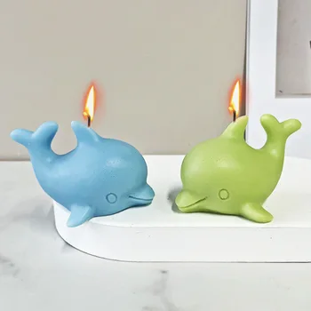 3D Mielas Delfinų Silikono Formų Rankų darbo Banginis Žvakė 