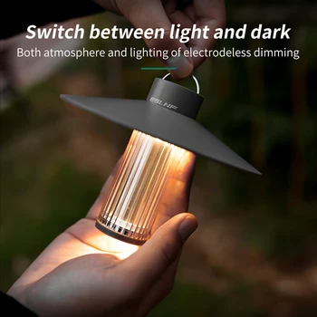 LED Darbinis Šviesos, Tolygus Reguliavimas Nešiojamų Atmosfera Lempos, 3 Režimai Tipas-C USB Įkrovimo 2600mAh Baterija Žygiai Pagalbos Nuotrauka 3