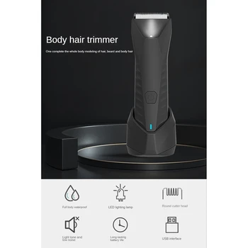 Elektriniai Plaukų Žoliapjovės Body Groomer Skustuvas Barzdos Skustuvas LED Skustuvas Vyrams, Plaukų Kirpimo mašinėlės Nuotrauka 3