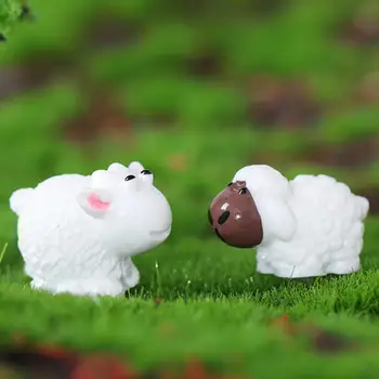 Gyva, Spalvinga Mini Avių Ryškia Spalva Miniatiūriniai Avių Figūrėlės Moss Micro Kraštovaizdžio Puošmena 40 