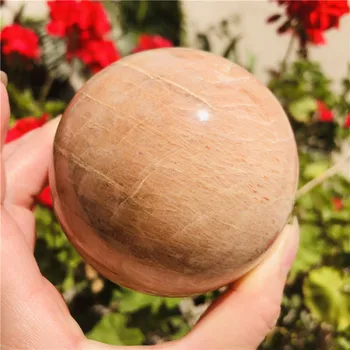 natūralus persikų mėnulio akmuo srityje kvarco kristalo akmens kamuolys gydymo reiki apdailos dovana Nuotrauka 3