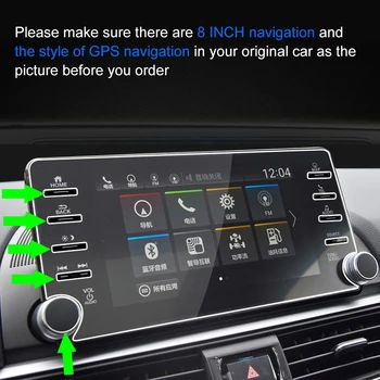 8 Colių Automobilių Touchscreen Navigacijos Grūdintas Stiklas HD Screen Protector Filmas Honda Accord 2018-2021 Automobilių Reikmenys Lipdukas Nuotrauka 3