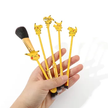 5vnt/Set Pokemon Pikachu Makiažo Šepetėliai Nustatyti Kosmetikos Milteliai Fondas Blush Grožio Make Up Įrankių Kawaii Žaislų Mergaitėms Dovanų Nuotrauka 3