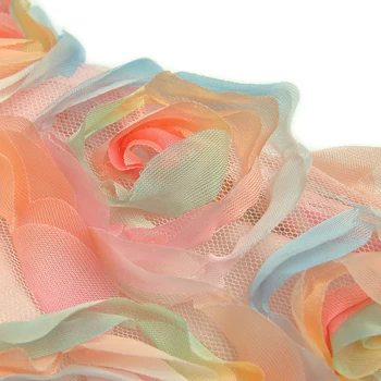 ZJYT Prabangus Elegantiškas 3D Gėlių Mini Šaliai, Suknelės Moterims 2023 Vasarą Dizaineris Saldus Gazas Vakaro Suknelė trumpomis Rankovėmis Vestidos Nuotrauka 3