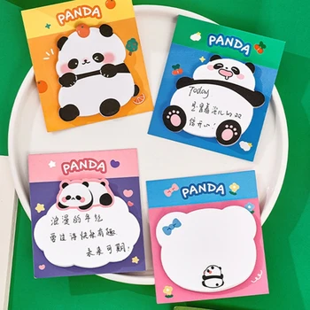 D63H 5vnt Nešiojamų Sticky Notes Pranešimą Memo Pastaba Popieriaus Panda Sticky Notes for Home Nuotrauka 3