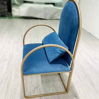 Šiaurės šalių šiuolaikinio minimalistinio kambarį golden nerūdijančio plieno kėdės Nuotrauka 3