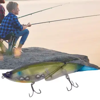 190mm 55g Žvejybos Masalas Dual Kabliukai Realistiškas Išvaizdą Universalus Topwater Žvejybos Minnow Sunku Uodega Swimbait 