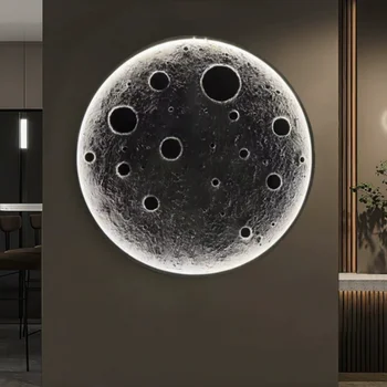 3D Mėnulio Sienos Lempos Nuotraukos Meno Kūrybinis Dizainas Lempos Led Sienos Nuotraukas Dekoro Gyvenimo Kambario Sienos Nuotrauka Sconce Nuotrauka 3
