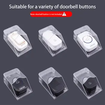 Atsparus vandeniui Padengti skaidraus Plastiko Belaidžio Doorbell Smart Durų Bell Žiedas Chime Mygtukas Skaidrus Vandeniui Namo durų skambutį Nuotrauka 4