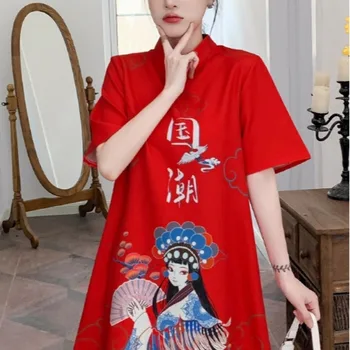 Tradicinės Kinų naujieji Metai Drabužius Moteriai, Cheongsam Suknelė Vintage Moterų Qipao Marškinėliai Nuotrauka 4