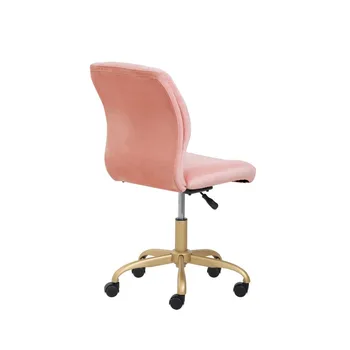 Ramsčių Pliušinis Aksomo, Biuro Kėdė, Pearl Blush biuro baldai Nuotrauka 4