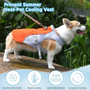 Šuo Vėsinimo Liemenė Diržai su Atšvaitais, Vasarą Lauke, UV Apsauga Šuo Aušinimo gaubtas su Kvėpuojantis Akių Šunims Nuotrauka 4
