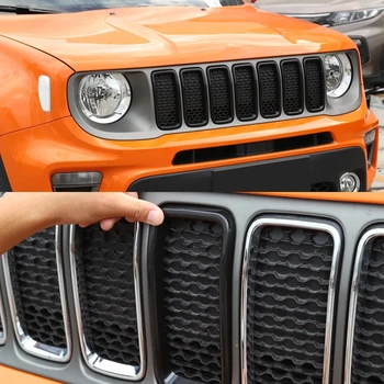 Automobilio Priekinės Grotelės Padengti Apdailos Žiedas Sitckers už Jeep Renegade 2021 m. 2022 m. 2019 m. 2020 m. Išoriniai Priedai Nuotrauka 4