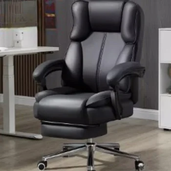 Išgalvotas Recliner Žaidimų Biuro Kėdė Juodas Šiaurės Aukštas Atgal Biuro Kėdė, Comfy Room Cadeira Para Escritorio Baldai Nuotrauka 4