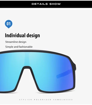 Naujas TR90 vienas gabalas didelis-rėmo akiniai nuo saulės tendencijos vyrų poliarizuota sporto akiniai nuo saulės jojimo vientisas akiniai nuo saulės Siamo Nuotrauka 4