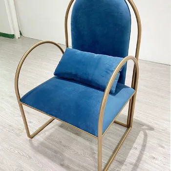 Šiaurės šalių šiuolaikinio minimalistinio kambarį golden nerūdijančio plieno kėdės Nuotrauka 4