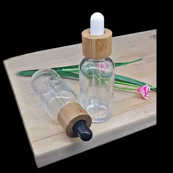 stiklo buteliukas 5 ml 10 ml skaidrus 15ml eterinio aliejaus buteliai su bambuko dangteliu mini kvepalų buteliuko tuščias kosmetikos konteineriai Nuotrauka 4