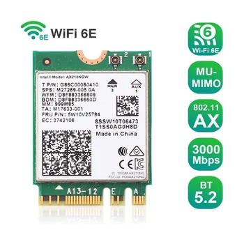 AX210NGW WiFi Korta, Wi-Fi 6E 11AX Bevielio ryšio Modulis Išplėsti Iki 6GHz MU-MIMO Tri-Band Vidaus Tinklo plokštė+Bluetooth 5.2 Nuotrauka 4